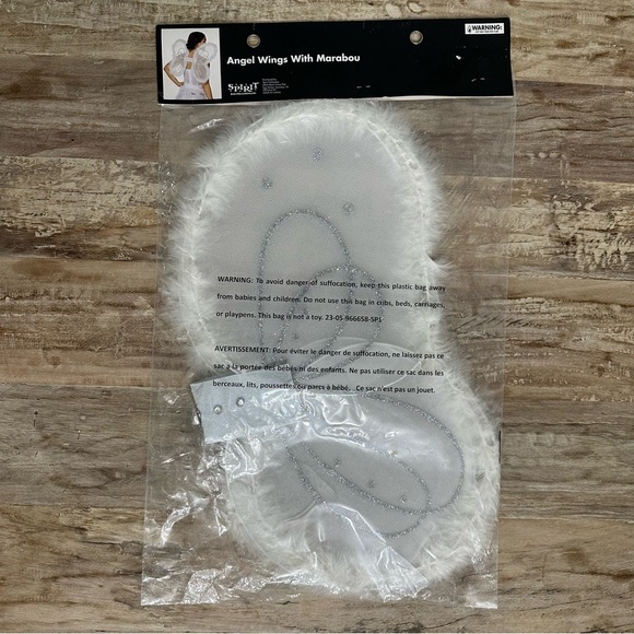 Spirit Angel Wings With Marabou Trim White Ages 14+ Christmas Play New In Bag - Picture 3 of 3